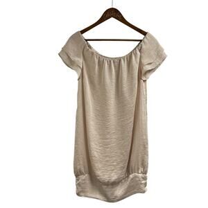 Club Monaco Silky Off Shoulder Mini Dress Size 6 Ivory